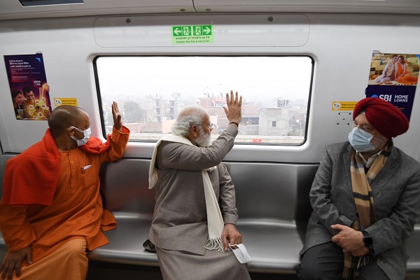 Prime Minister Modi inaugurates 9-km priority section of Kanpur Metro Rail Project