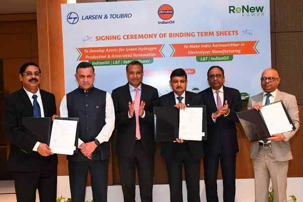 IOCL, L&T and ReNew Power form JV for development of Green Hydrogen Business